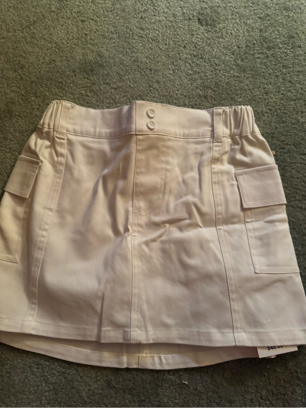 Casual Pocket Mini Skirt in White